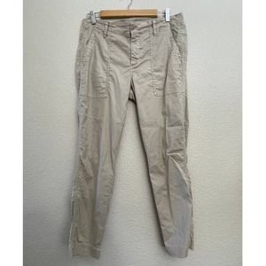 Anthropologie Level 99 Sz 31 AIDEN PATCH POCKET UTILITY Beige Linen Blen…